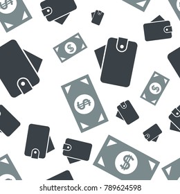 Money seamless pattern. Vector illustration for backgrounds