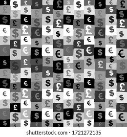 Money seamless pattern.  Wallpaper, web design, textile, printing and UI and UX usage. Vector illustration