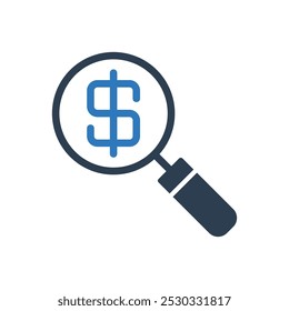 Money Search Icon Sign Symbol