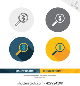 MONEY SEARCH icon vector design