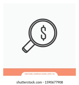 Money search Icon Vector Illustration
