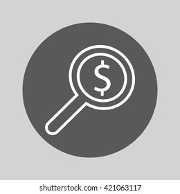money search line icon, outline vector logo illustration, linear pictogram isolated on gray