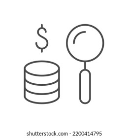 Money search line outline icon