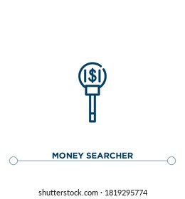 money search outline vector icon. simple element illustration. money search outline icon from editable business concept. can be used for web and mobile
