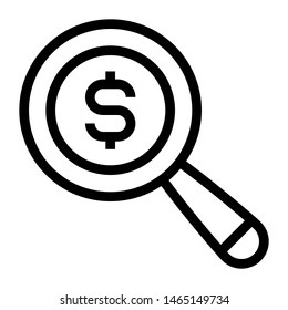 money search thin line vector icon