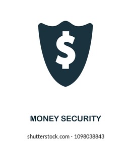 Money Security icon. Flat style icon design. UI. Illustration of money security icon. Pictogram isolated on white. Ready to use in web design, apps, software, print