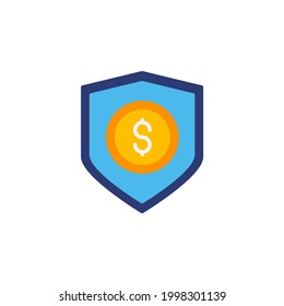 Icono de seguridad monetaria estilo plano