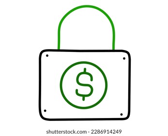 Money Security icon isolated on white background element. Icon Flat Style Vector illustration.