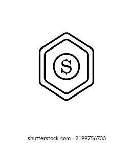 Icono de seguridad monetaria en estilo de línea 