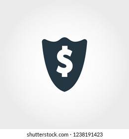 Money Security icon. Monochrome design style from money collection. For UX and UI usage.