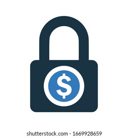 Money security icon, secure payment