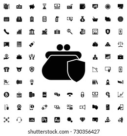 Money security icon. set of filled finance icons.