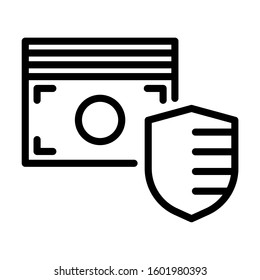 Money security icon. Simple design. Line vector. Isolate on white background.