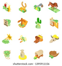 Money security icons set. Isometric set of money security vector icons for web isolated on white background