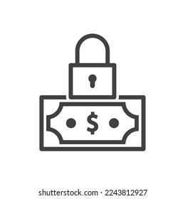 Money Security Lock Icon Sign Symbol
