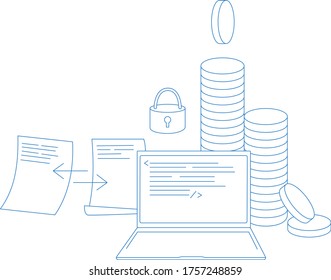 Money and security minimalictic illustration