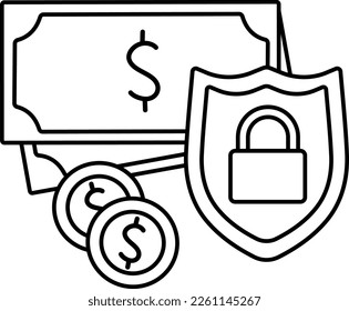 Protección contra el dinero bloqueo de seguridad bloqueo de efectivo negocio Line Style