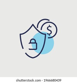 icono de vector de seguridad de dinero