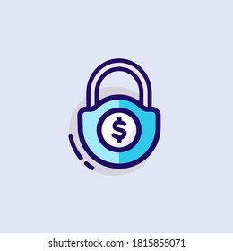 Money Security. Vector modern line design illustration icon