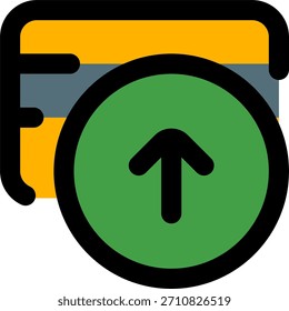 Diseño de Vector de envío de dinero en estilo moderno, concepto de pago saliente y transacción digital, ilustración bancaria de fintech. Icono de línea llena
