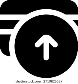 Diseño de Vector de envío de dinero en estilo moderno, concepto de pago saliente y transacción digital, ilustración bancaria de fintech. Icono de glifo