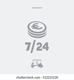 Money services - Euro - Vector web icon
