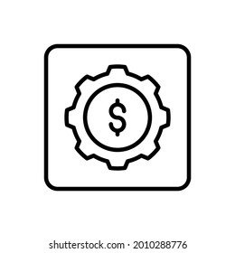 Money services icon vector line square style