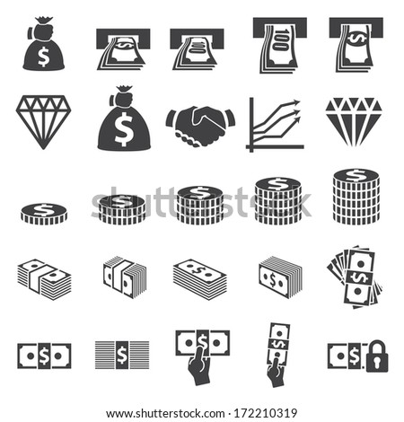 Money set icon on white background. Vector