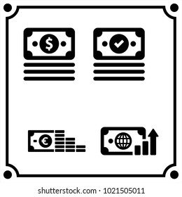 money set icon vector