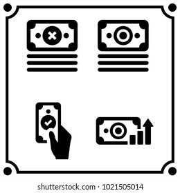 money set icon vector