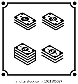 money set icon vector