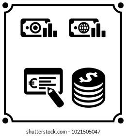 money set icon vector