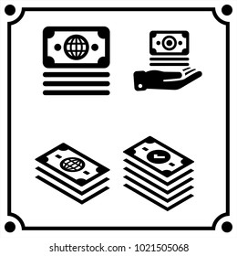 money set icon vector