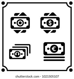 money set icon vector