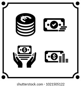 money set icon vector