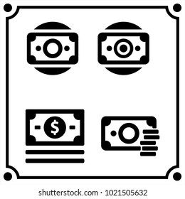 money set icon vector