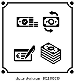 money set icon vector