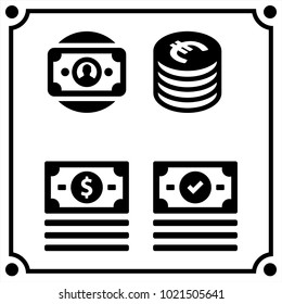 money set icon vector