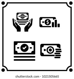 money set icon vector