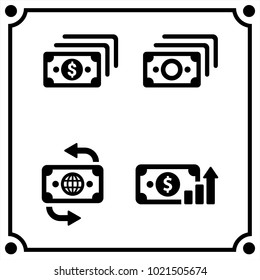 money set icon vector