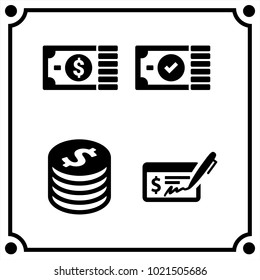 money set icon vector