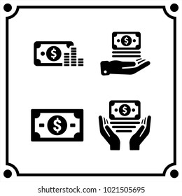 money set icon vector