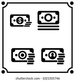 money set icon vector