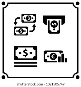 money set icon vector