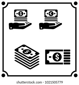 money set icon vector