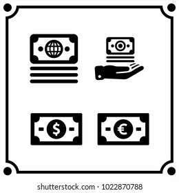 money set icon vector