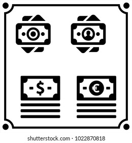 money set icon vector