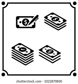 money set icon vector