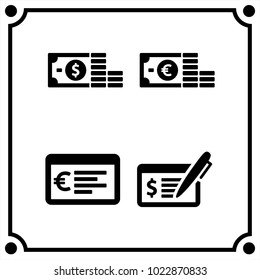 money set icon vector