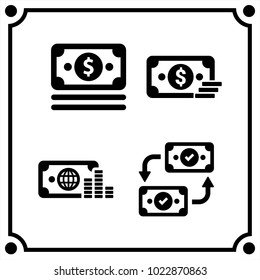 money set icon vector